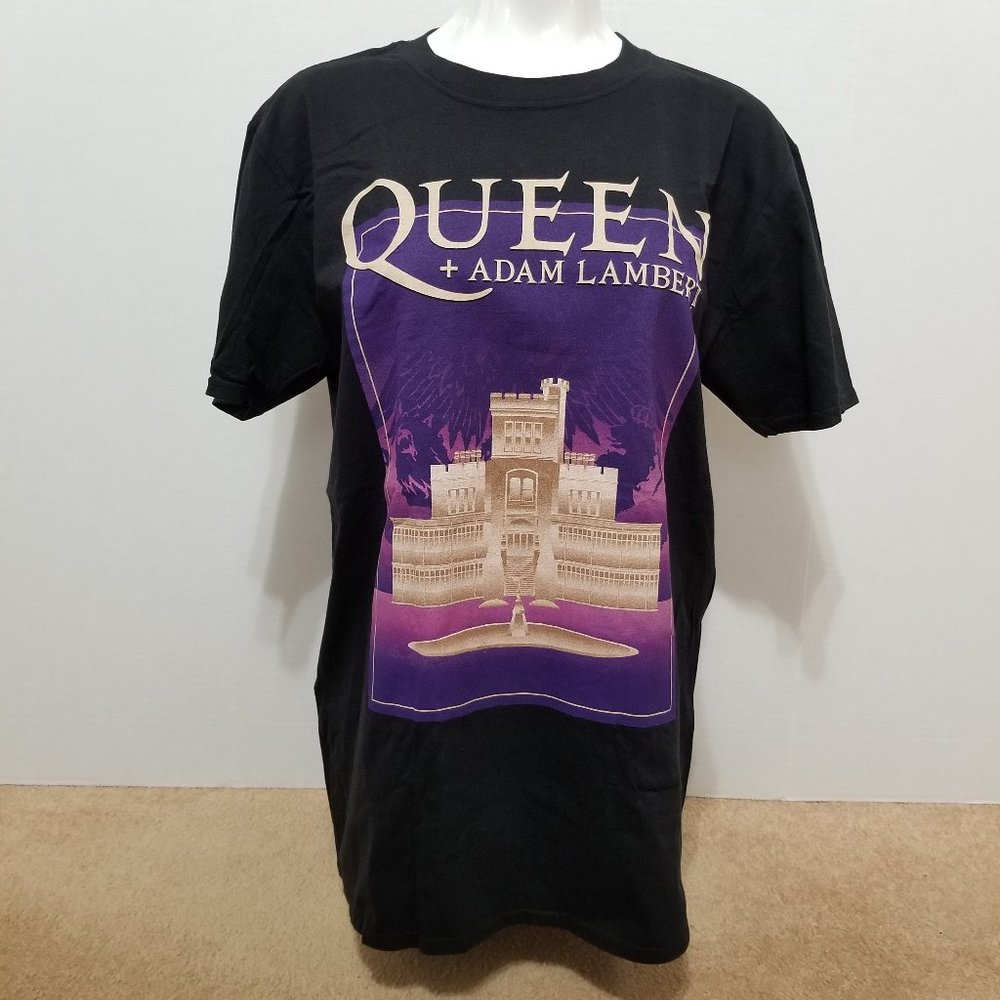 Queen + Adam Lambert shirt Large Rhapsody Tour Dunedin New Zealand band merch